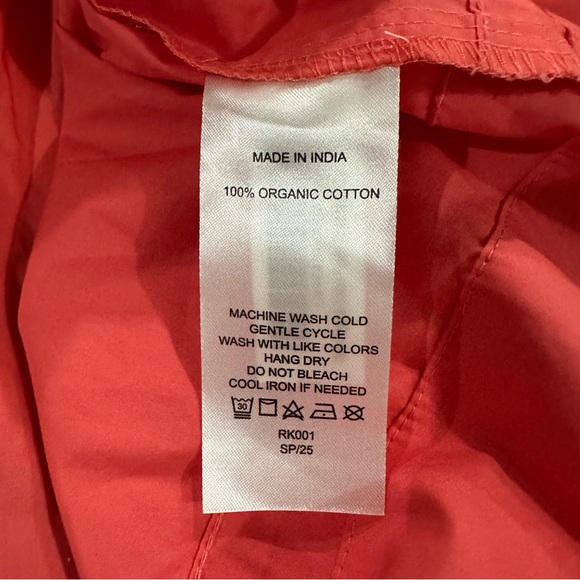 Quince 100% Organic Cotton Poplin Tiered Maxi Dress In Spiced Coral Size XL - Picture 5 of 8